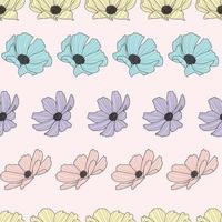 Garden cosmos flower repeat pattern, vector, colorful vector