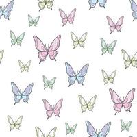 Vector butterfly seamless repeat pattern background.