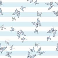 Vector butterfly seamless repeat pattern background.