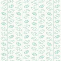 Pastel leaf vector pattern, seamless botanical print, garland background