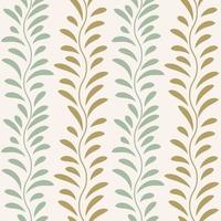 Green and brown leaf vector pattern, seamless botanical print, garland background