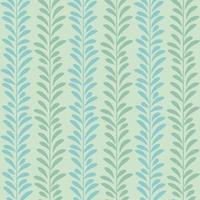 Pastel green and blue leaf vector pattern, seamless botanical print, garland background