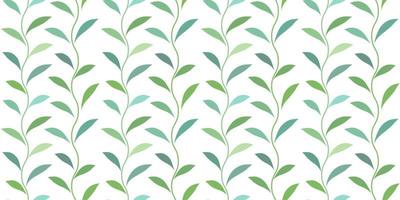 Vintage vector pattern with leaves, seamless repeat