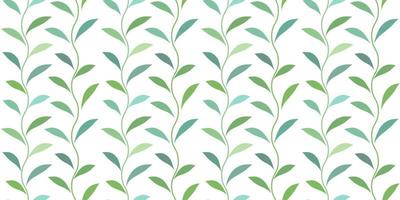 Vintage vector pattern with leaves, seamless repeat