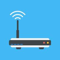 Router flat design art .Vector router. Router and signal symbo vector