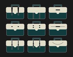 conjunto de ilustración de maletín de negocios vector