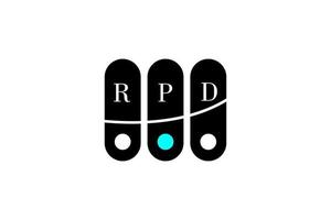 diseño de logotipo de letra y alfabeto rpd vector