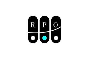 diseño de logotipo de letra y alfabeto rpo vector