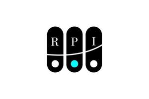 diseño de logotipo de letra y alfabeto rpi vector