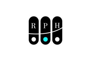 diseño de logotipo de letra y alfabeto rph vector