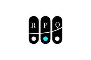 diseño de logotipo de letra y alfabeto rpq vector
