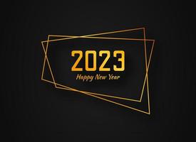 2023 Happy New Year gold geometric polygonal background vector