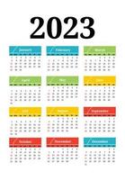 calendario para 2023 aislado en un fondo blanco vector