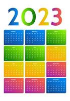 calendario para 2023 aislado en un fondo blanco vector