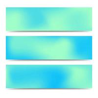 Smooth abstract blurred gradient blue banners set. Abstract Creative multicolored background. Vector illustration