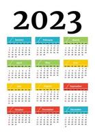 Calendar for 2023 isolated on a white background vector