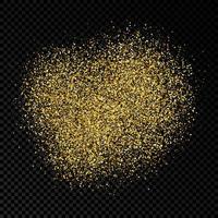 Golden glittering backdrop on a dark transparent background. Background with gold glitter effect and empty space for your text. Vector illustration