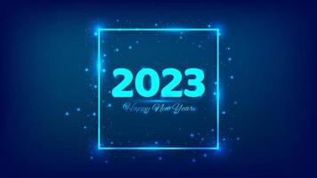 2023 Happy New Year neon background vector