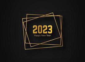 2023 Happy New Year gold geometric polygonal background vector