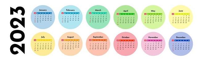 Calendar for 2023 isolated on a white background vector