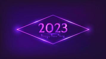 2023 Happy New Year neon background vector