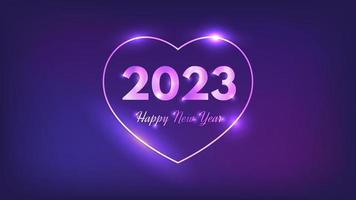 2023 Happy New Year neon background vector