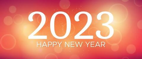 Happy new year 2023 incription on blurred background vector