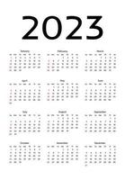 Calendar for 2023 isolated on a white background vector