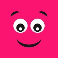 Surprised joyful face on color background. Vector illustration