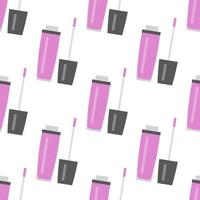 Seamless pattern with makeup items in flat style. Vector illustration.