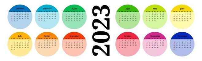 Calendar for 2023 isolated on a white background vector