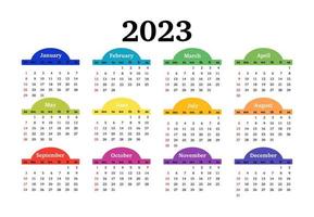 calendario para 2023 aislado en un fondo blanco vector