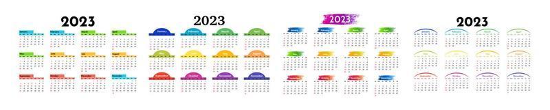 calendario para 2023 aislado en un fondo blanco vector