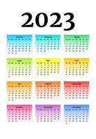 calendario para 2023 aislado en un fondo blanco vector