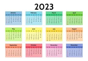 calendario para 2023 aislado en un fondo blanco vector