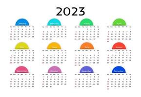 calendario para 2023 aislado en un fondo blanco vector