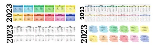 calendario para 2023 aislado en un fondo blanco vector