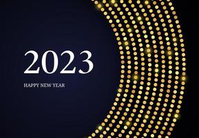 2023 feliz año nuevo de patrón de brillo dorado vector