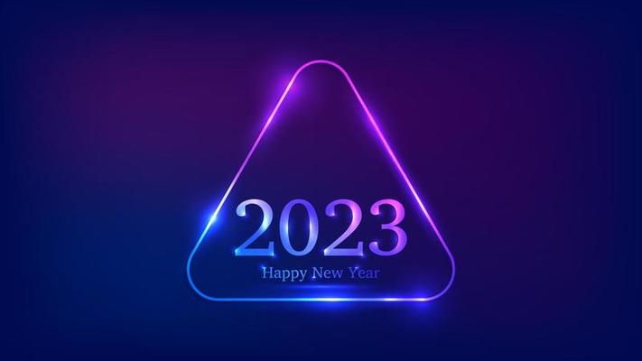2023 Happy New Year neon background