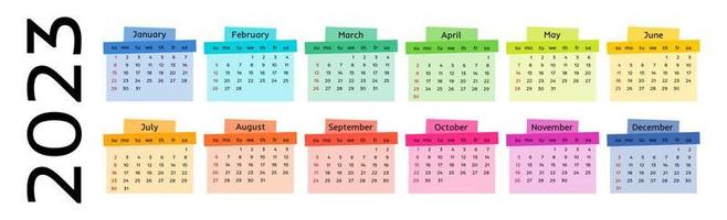 Calendar for 2023 isolated on a white background vector