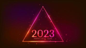 2023 Happy New Year neon background vector