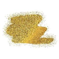 Golden Paint Glittering backdrop on a white background. Background with gold sparkles and glitter effect. Empty space for your text. Vector illustration