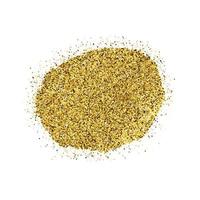 Golden Paint Glittering backdrop on a white background. Background with gold sparkles and glitter effect. Empty space for your text. Vector illustration