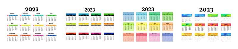 calendario para 2023 aislado en un fondo blanco vector