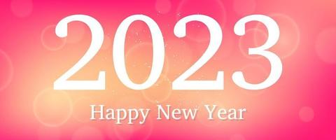 Happy new year 2023 incription on blurred background vector