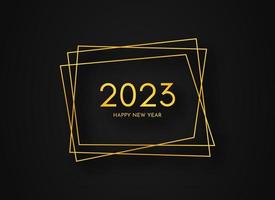 2023 Happy New Year gold geometric polygonal background vector