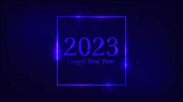 Fondo de neón de feliz año nuevo 2023 vector