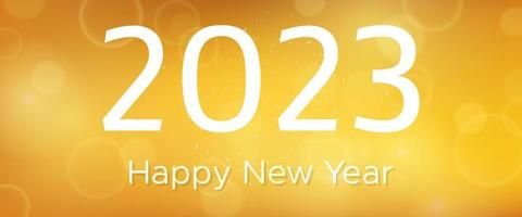 Happy new year 2023 incription on blurred background vector