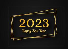 2023 Happy New Year gold geometric polygonal background vector