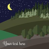 Edge of the Forest at Night. vector